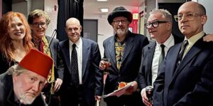 Backstage with the band.