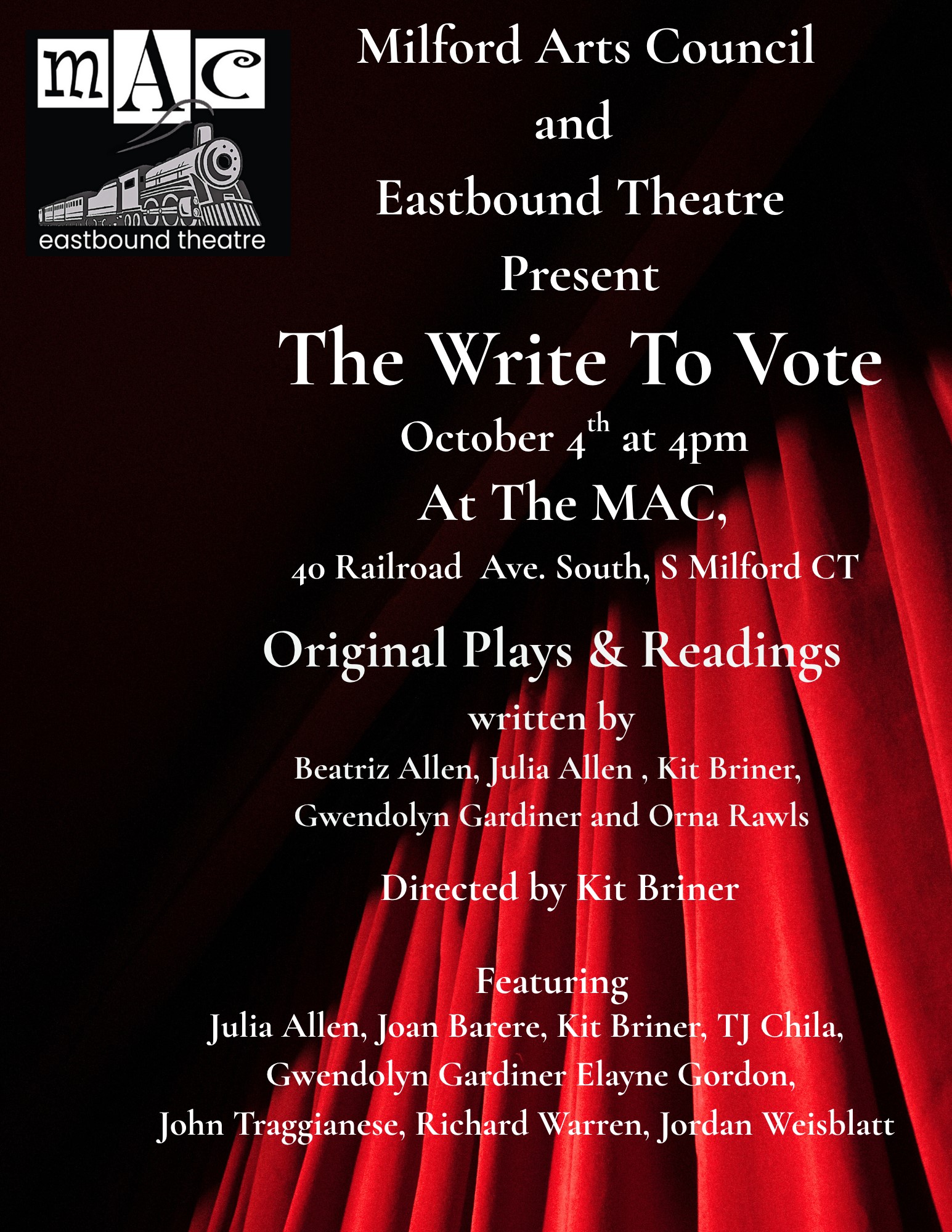 Eastbound MAC production The Write To Vote Flyer